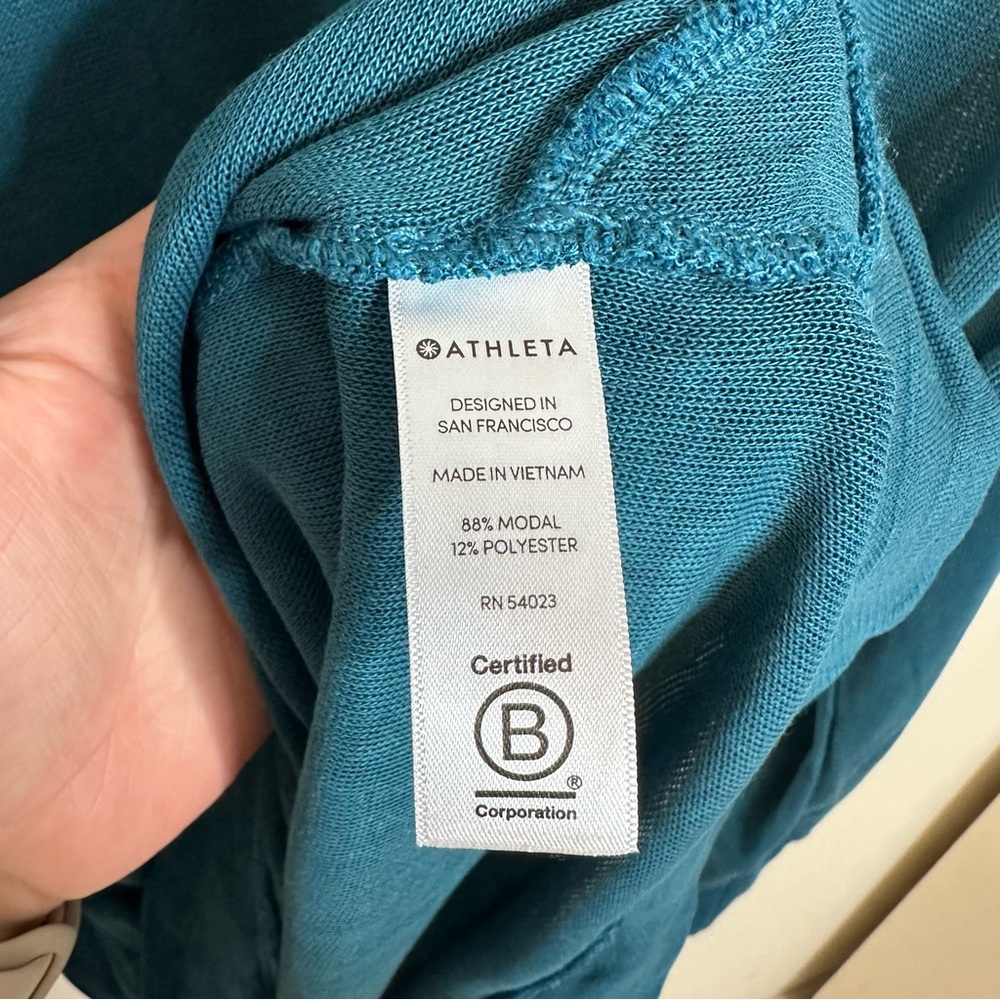 Athleta Serene Mindset Sweatshirt in Coastal Teal Size XS - Picture 5 of 6